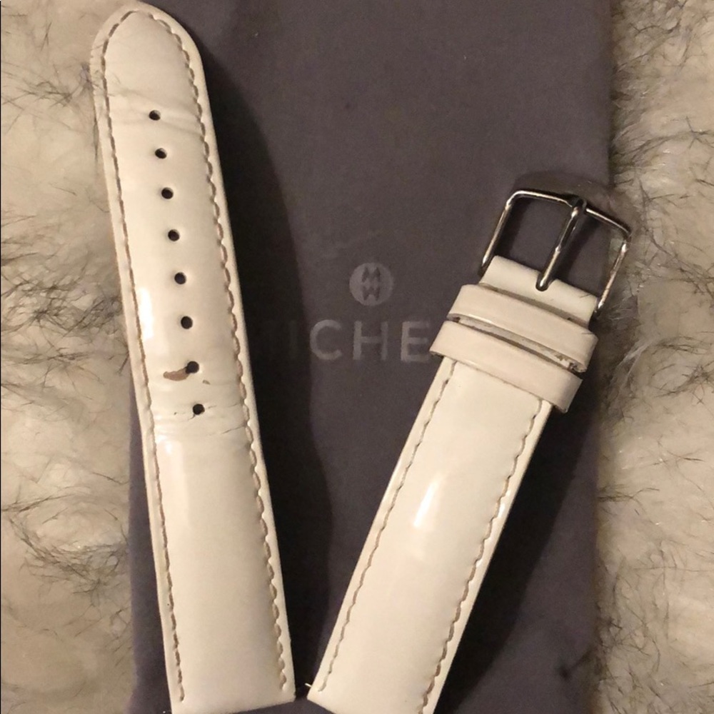 Michele Strap White Patent Leather